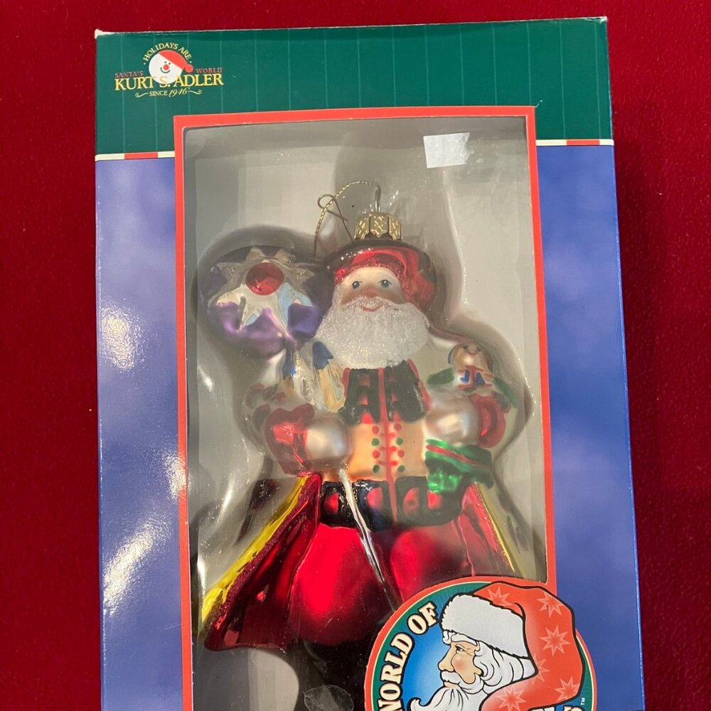 Kurt Adler World of Santas Hand Blown Mercury Glass Christmas Tree Ornament